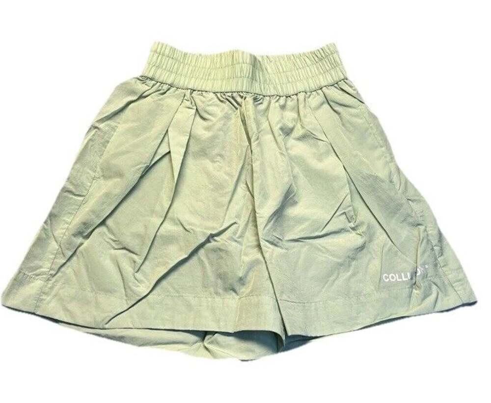 ASOS Women’s Sage Green Collusion Crinkle Nylon Shorts Elastic Waist Size 2 NEW